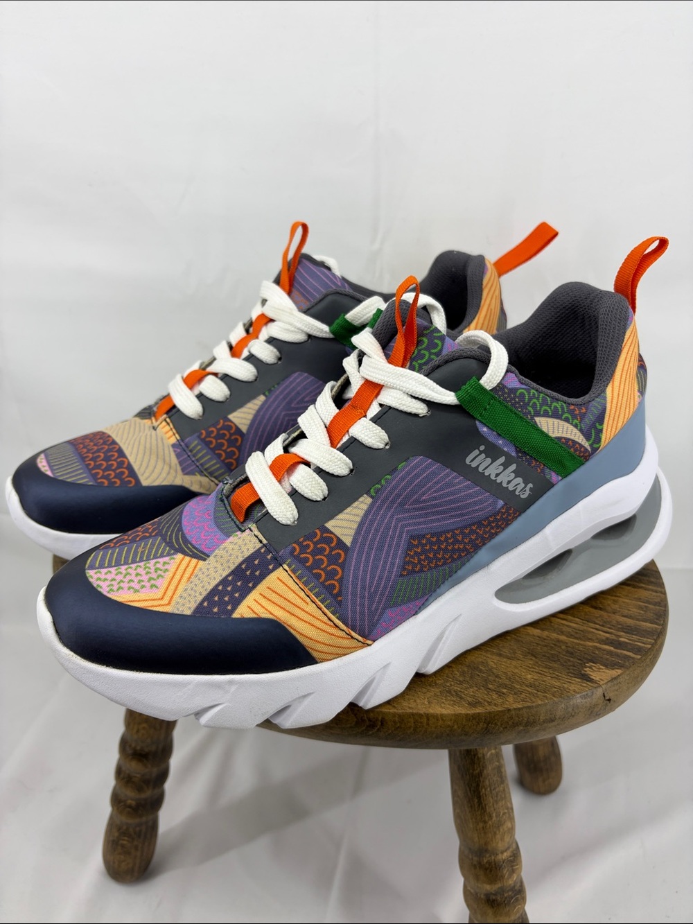 inkkas Womens Coronet Trainers Patchwork Colorful Lightweight, sz 9